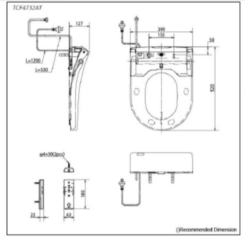 Toto Basic Plus Toilet with S7 Remote Washlet