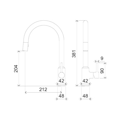 Villeroy & Boch Vita Pull Out Kitchen Mixer