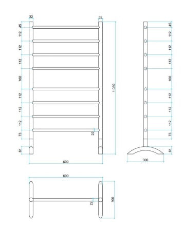 Thermo Free Standing Round Heated Rail