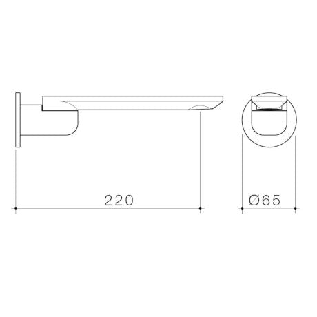 Caroma Urbane II 220mm Bath Swivel Outlet Round Plate