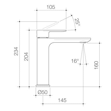Caroma Urbane II Lead Free Mid Tower Basin Mixer