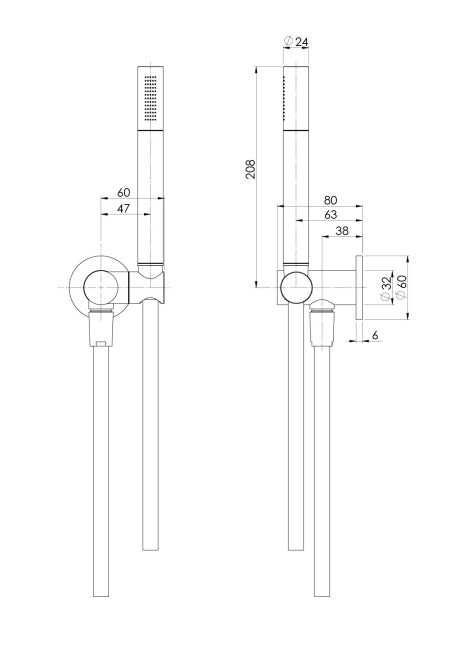 Vivid Slimline Stainless Steel Hand Shower