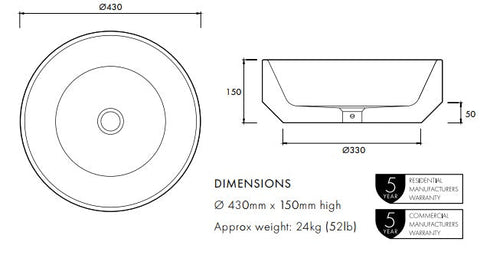 Apaiser Zen Above Counter Basin