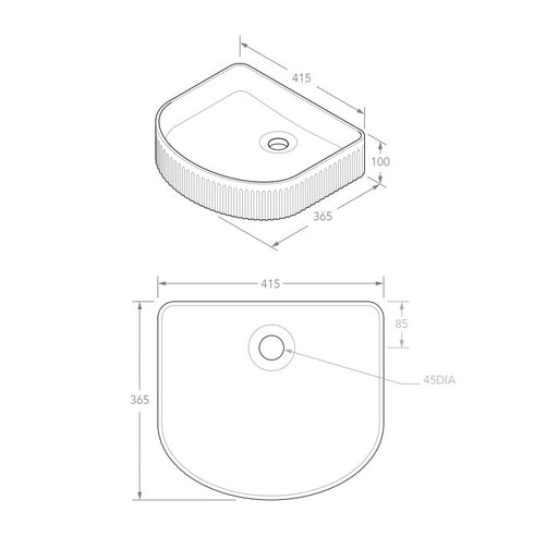 Fienza Eleanor Arch Fluted Above Counter Basin
