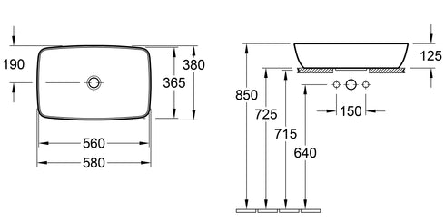 Villeroy & Boch Artis Rectangle Above Counter Basin