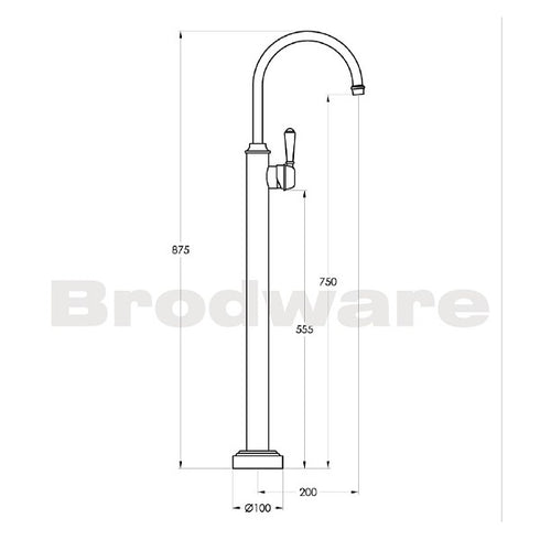 Brodware Neu England Floor Mounted Bath Mixer
