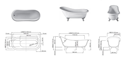 Dado Sophia Slipper Bath