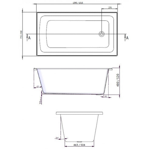 Decina Shenseki Inset Bath