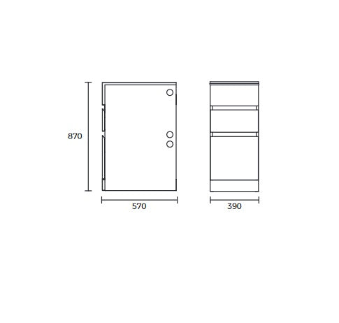 Excellence 35L Matte Black Laundry Cabinet