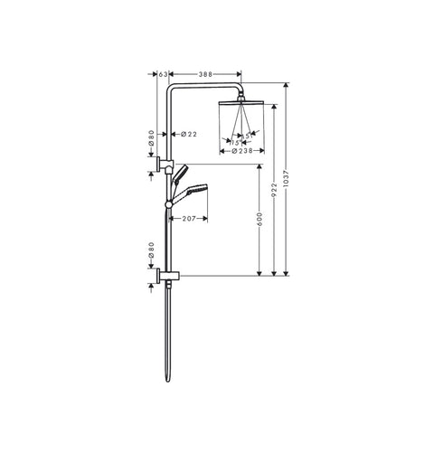 Hansgrohe Crometta S Showerpipe 240 Twin Shower