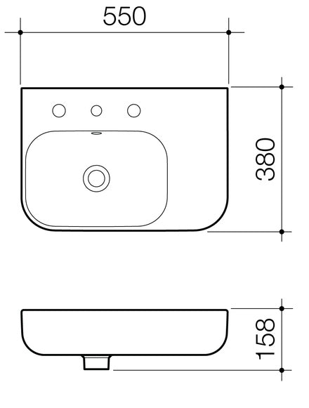 Caroma Luna Wall Basin With Shelf