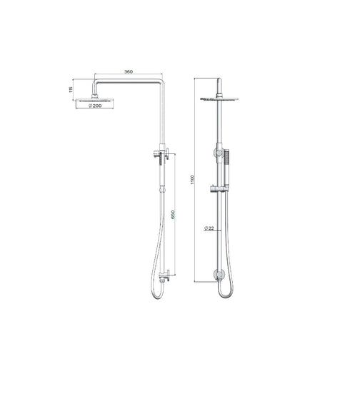 Meir Outdoor 316SS Twin Shower System