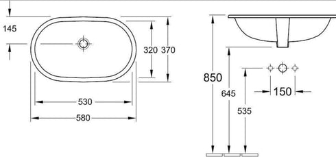 Villeroy & Boch O.Novo 530 Undercounter Basin