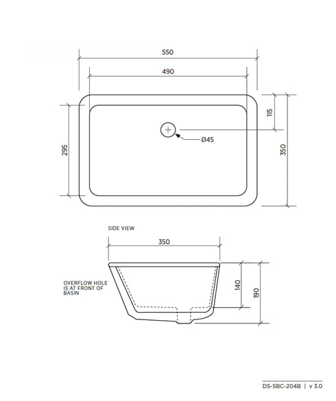 Seima Plati 204 Matte White Silk Undercounter Basin