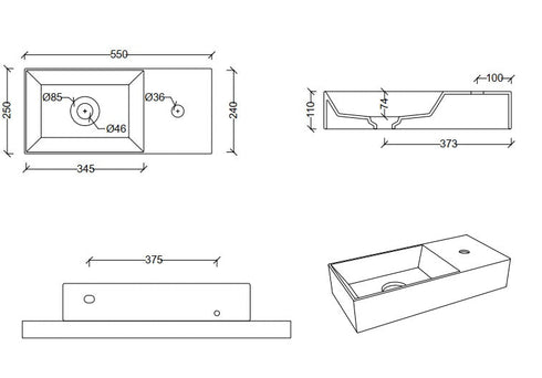 Studio Bagno Spy 55 Wall Basin