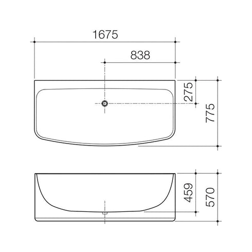 Caroma Urbane Free Standing Back to Wall Bath