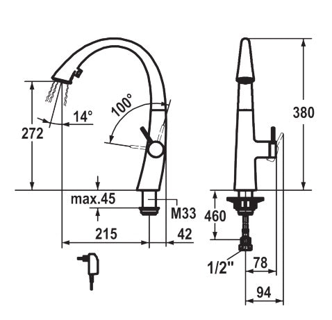 KWC Zoe Sink Mixer With Light