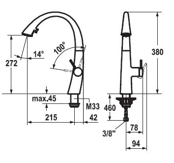 KWC Zoe Sink Mixer No Light
