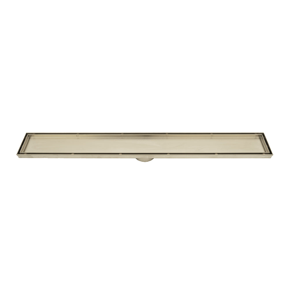 Radiant Linear Tile Insert Floor Grate Brushed Nickel 700mm x 100mm 74 ...