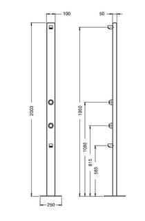 Rainware Beach Slim with Footwash 5001 Outdoor Shower