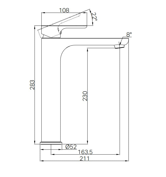Harmony Bassini Plus Tall Basin Mixer