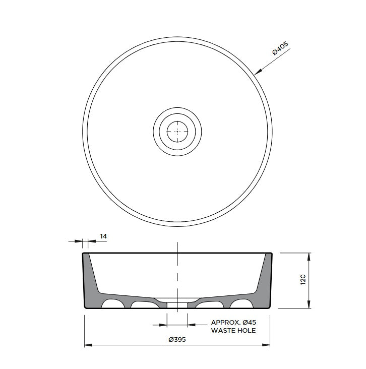 Robert Gordon Clay 400 Ceramic Above Counter Round Basin