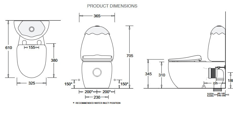 Johnson Suisse Egg Junior II Back To Wall Toilet