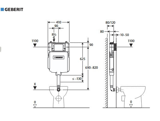 Fienza Aluca Wall Face Package with Geberit Inwall Cistern
