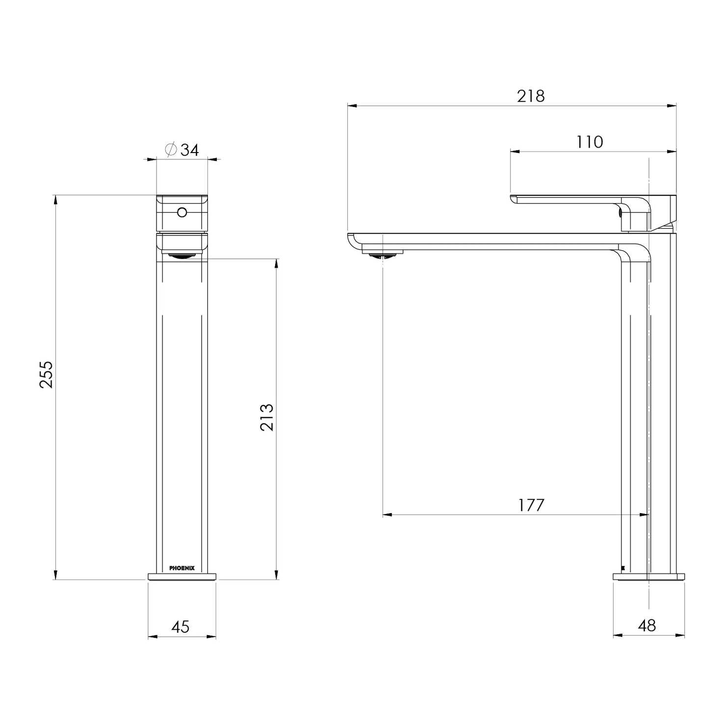 Phoenix Gloss MKII Vessel Basin Mixer
