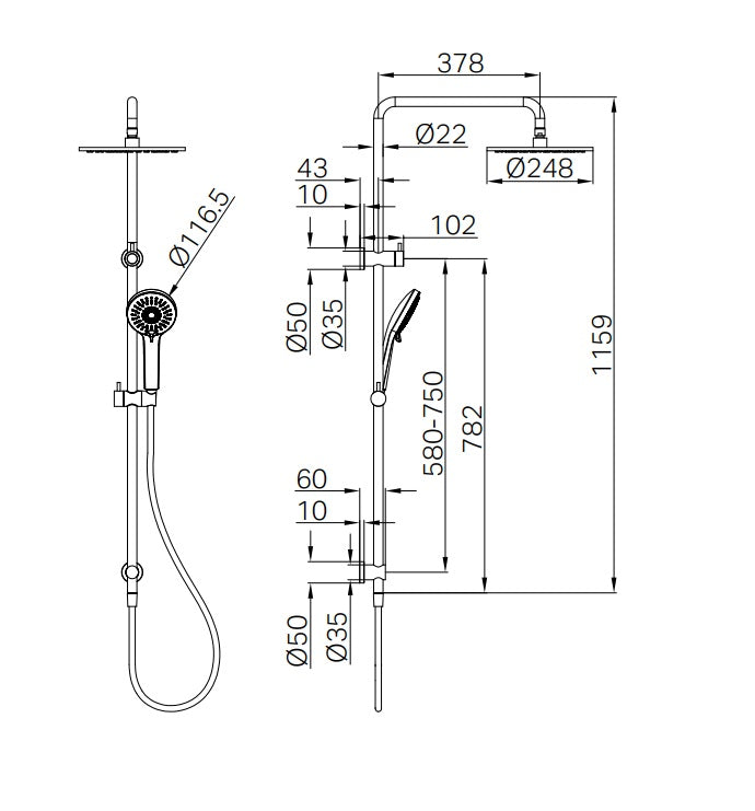 Harmony Bassini Plus Twin Shower