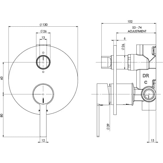 Phoenix Lexi MKII Diverter Shower Mixer