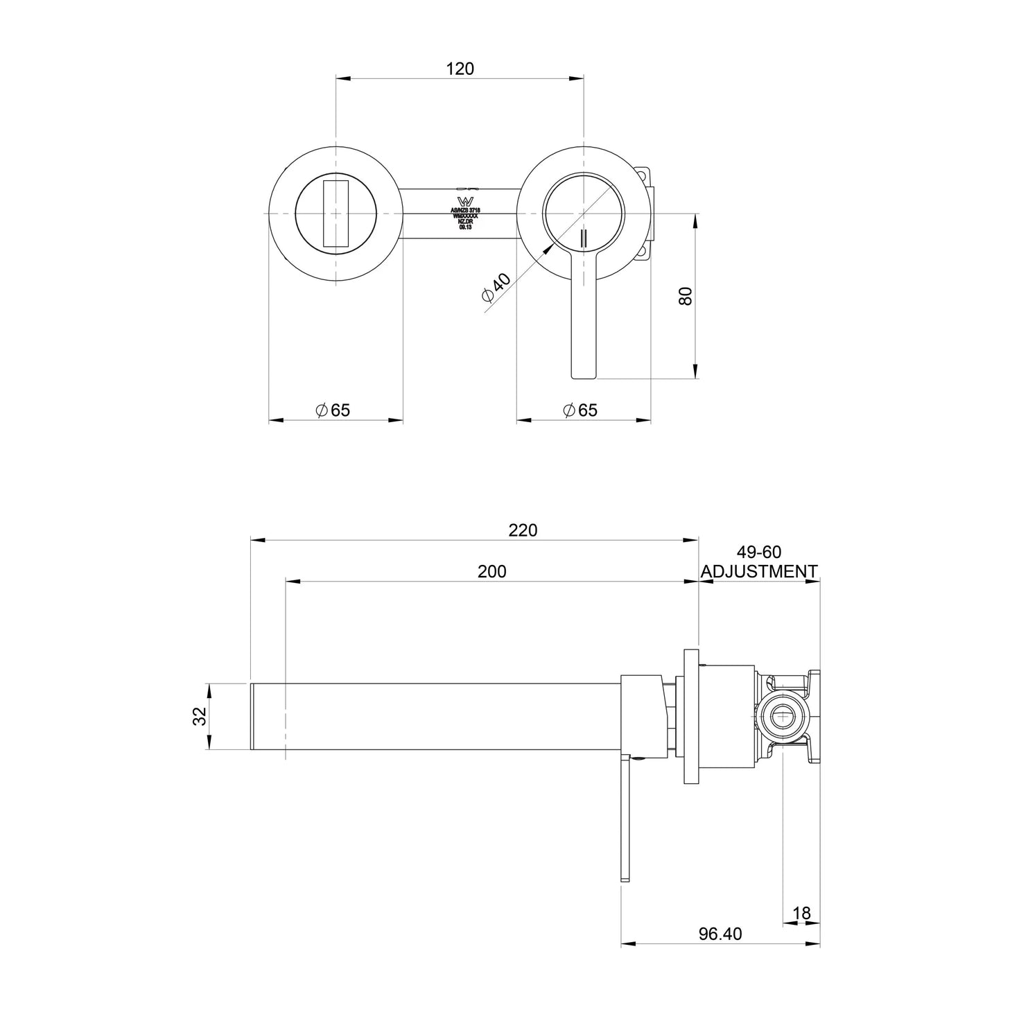 Phoenix Lexi MKII Wall Basin Mixer