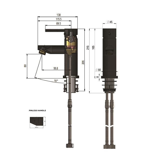 Meir Round Pinless Basin Mixer