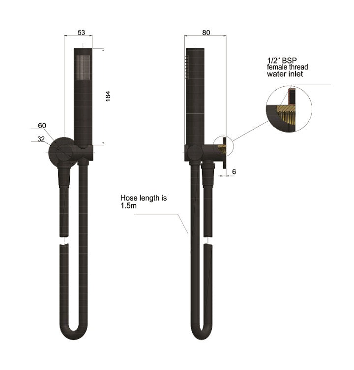 Meir Round Shower on Bracket