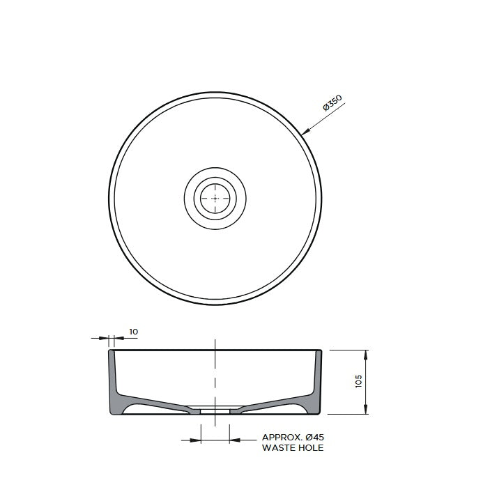 Robert Gordon Clay 350 Ceramic Above Counter Round Basin