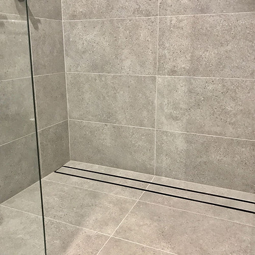 Lauxes Slimline Tile Insert Shower Grate Kit Midnight Black