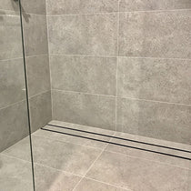 Lauxes Slimline Tile Insert Shower Grate Kit Midnight Black