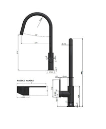 Meir Round Paddle Piccola Pull Out Kitchen Mixer
