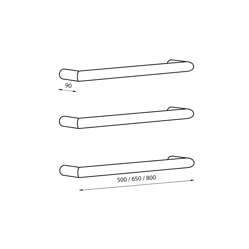 Radiant Low Voltage Single Round Bar 650mm Mirror Polished