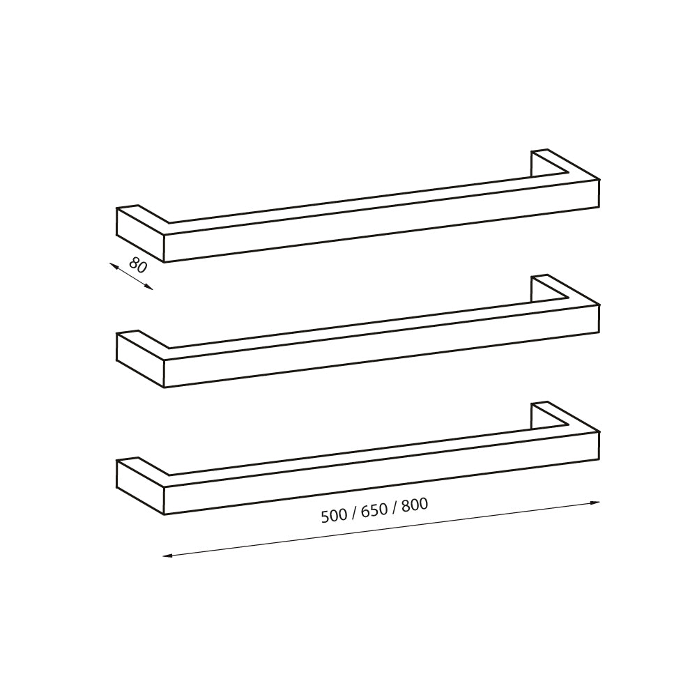Radiant Low Voltage Single Square Bar 500mm Mirror Polished
