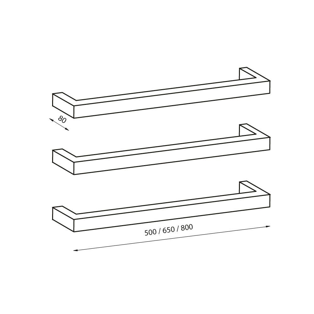 Radiant Low Voltage Single Square Bar 800mm Mirror Polished