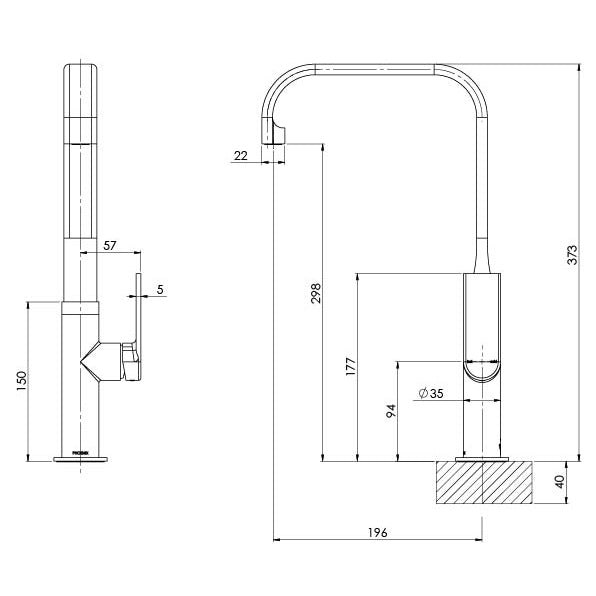 Phoenix Teel Squareline Sink Mixer