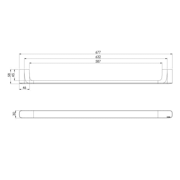 Phoenix Nuage 600mm Single Towel Rail
