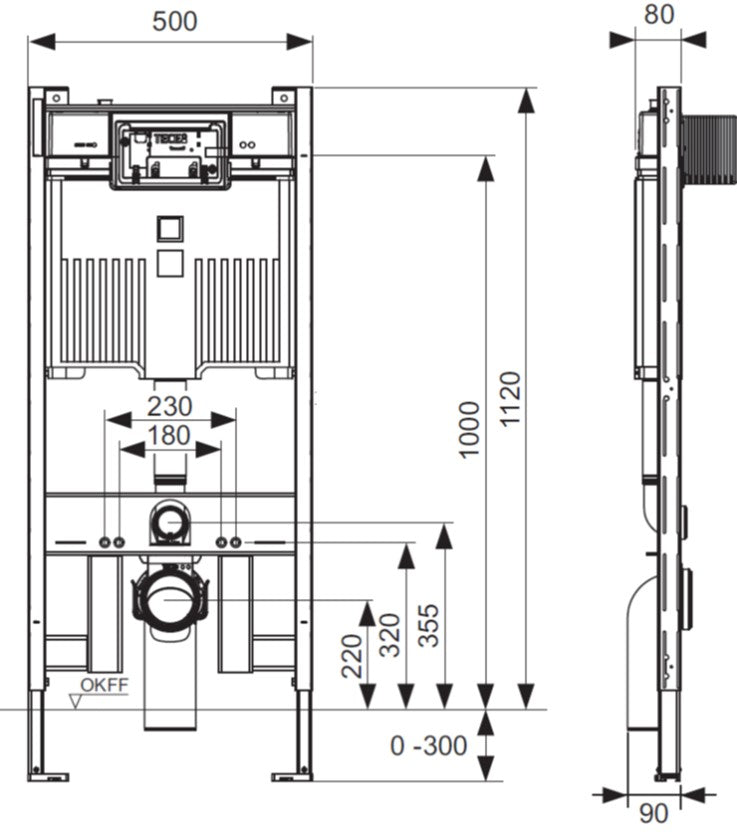 Tece 8cm Wall Hung Cistern – Tuck Plumbing Fixtures