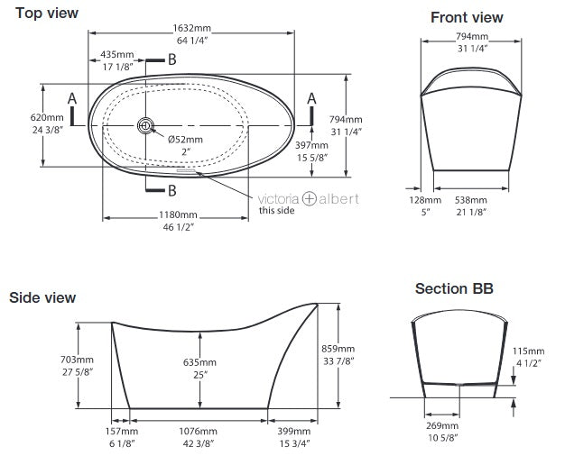 Victoria + Albert Amalfi Bath Tuck Plumbing Fixtures