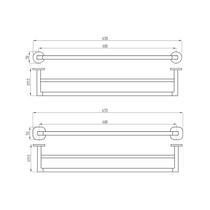 Architectura 600mm Double Towel Rail