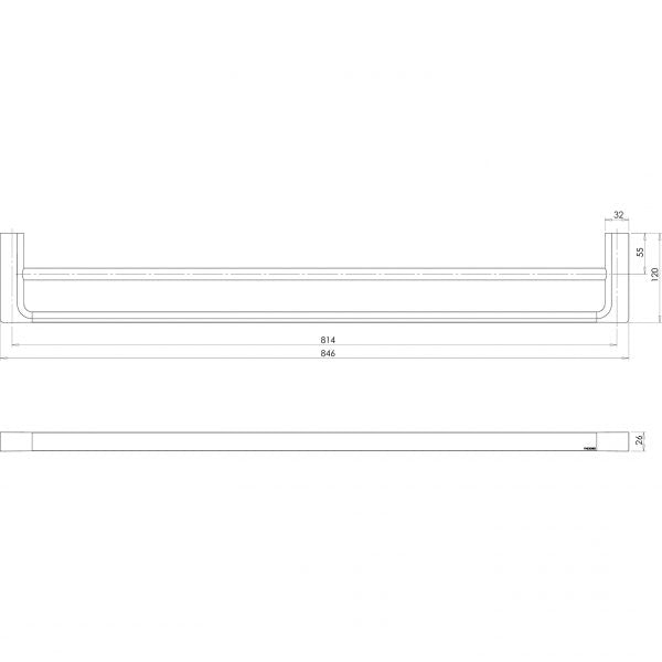 Phoenix Gloss 800mm Double Towel Rail