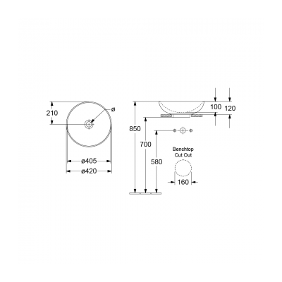 Villeroy & Boch Loop Slim 420 Round Above Counter Basin