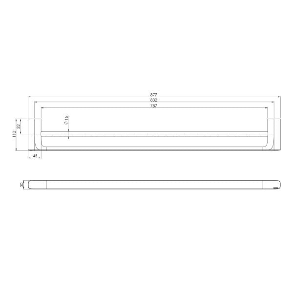 Phoenix Nuage 800mm Double Towel Rail