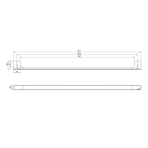 Phoenix Nuage 800mm Single Towel Rail